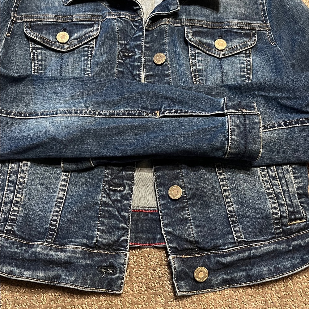 White House Black Market Blue Jean Jacket - Picture 3 of 4